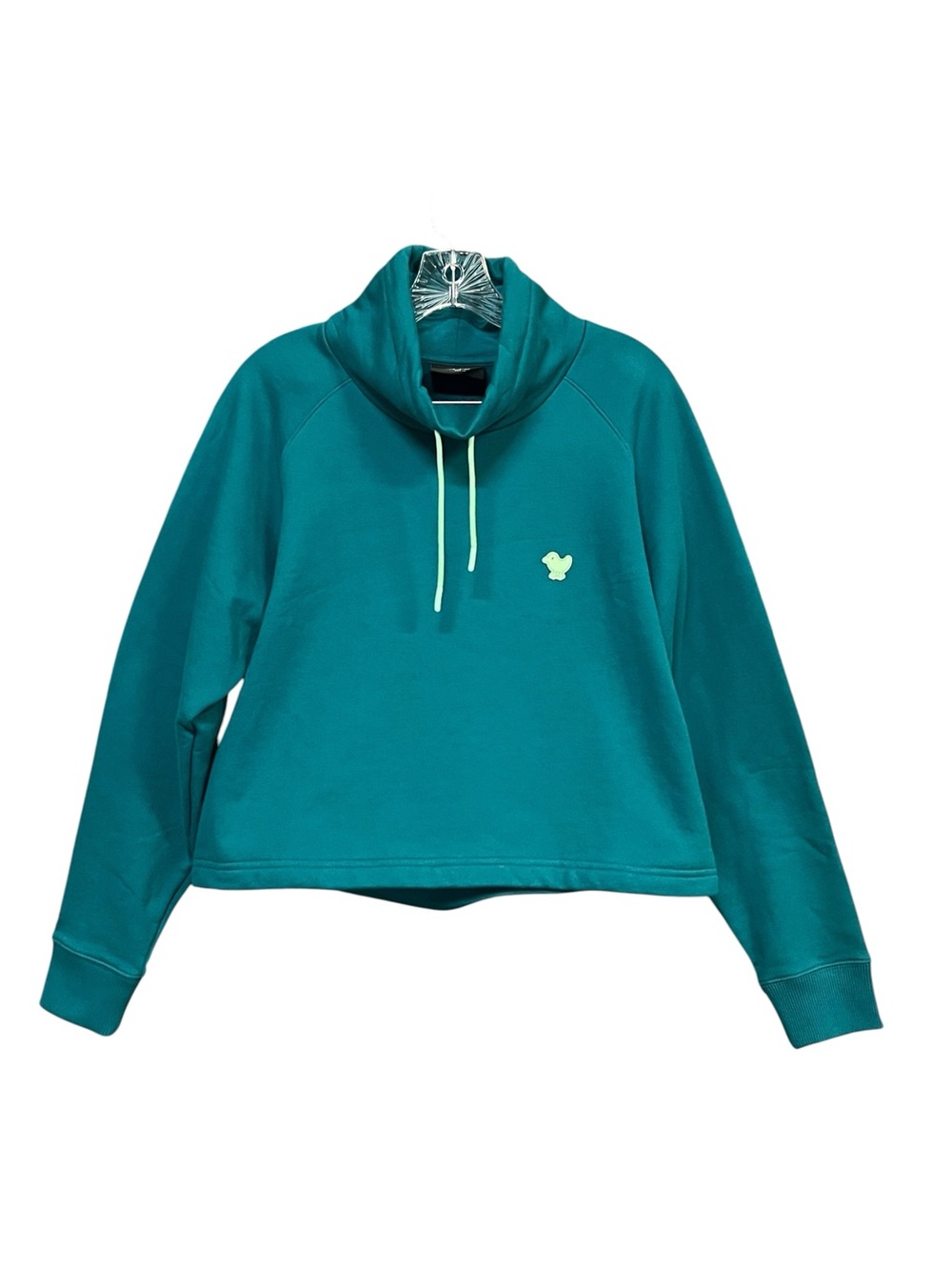 Bad Birdie Rec League Sweatshirt Women L Teal Green Golf Fleece Pullover Cropped